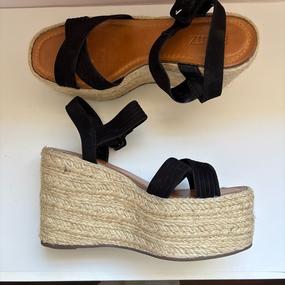 SCHUTZ Blisse Suede Wedge Sandals‎ Espadrilles Sz 11B - Picture 6 of 10